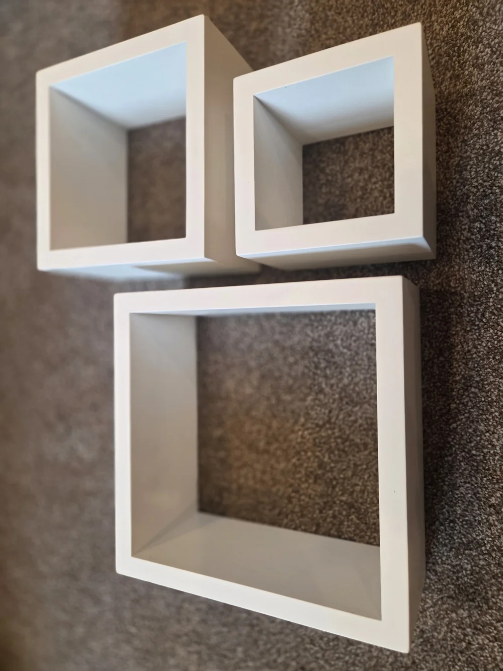 3 Cube Shelfs Shelves Wall Mount Floating Shelves Set of 3 White USA